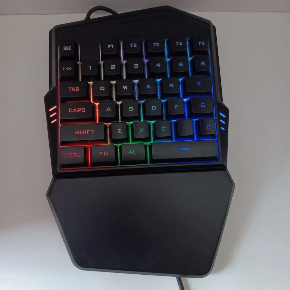 BUGHA One Handed Gaming Keyboard Black Wired USB Tested Working